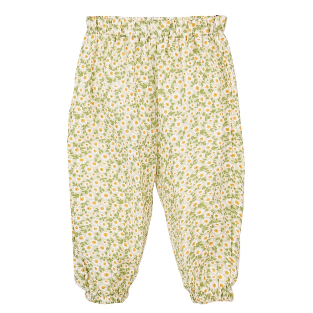 Little Girl Summer Floral Harem Baggy Pants Green